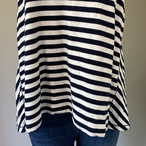 Rag and Bone Kat Split Back Tank Navy Blue and White Stripe Sz S - Picture 6 of 12
